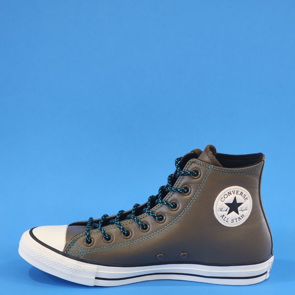 Converse CTAS Hi Tumbled Leather 'Surplus Olive' Unisex Sneakers 165957C NWT - Picture 3 of 6